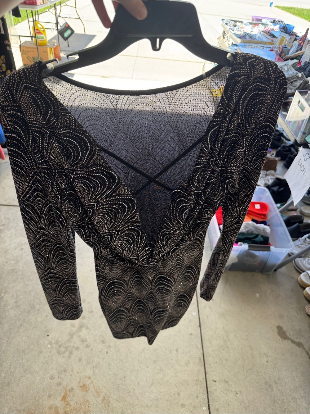 Black & Silver Beaded Long Sleeve Sweater